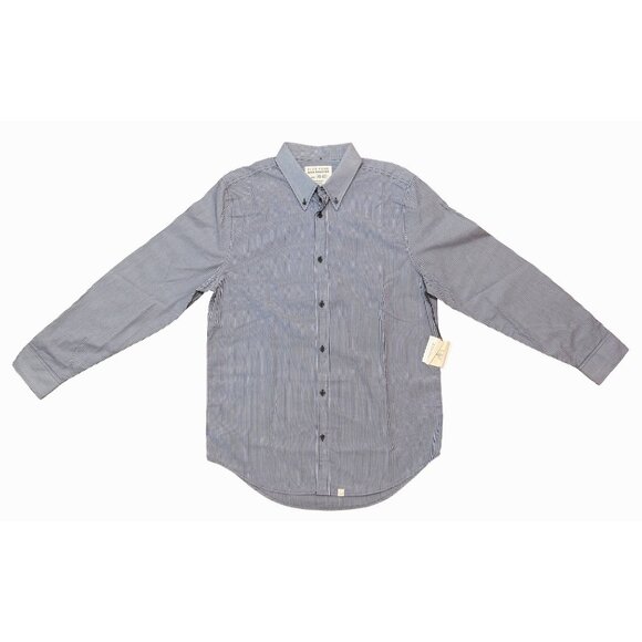 Five Four Nick Wooster Larsen Shirt Navy Striped Button Down Large 40-42 NWT - Picture 1 of 10